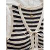 imageMakeMeChic Womens Striped Shorts Set Two Piece Outfits Knit Crochet Tank Top Matching SetBlack