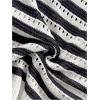imageMakeMeChic Womens Striped Shorts Set Two Piece Outfits Knit Crochet Tank Top Matching SetBlack White