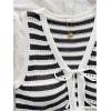 imageMakeMeChic Womens Striped Shorts Set Two Piece Outfits Knit Crochet Tank Top Matching SetBlack White
