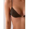 imageMakeMeChic Womens Tie Back High Cut Thong Bikini Sets Summer Swimsuit Bathing SuitBrown