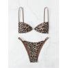 imageMakeMeChic Womens Tie Back High Cut Thong Bikini Sets Summer Swimsuit Bathing SuitRandom Print