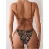 imageMakeMeChic Womens Tie Back High Cut Thong Bikini Sets Summer Swimsuit Bathing SuitRandom Print