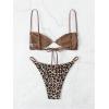 imageMakeMeChic Womens Tie Back High Cut Thong Bikini Sets Summer Swimsuit Bathing SuitRandom Print