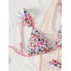 imageMakeMeChic Womens Triangle Thong Bikini Sets High Cut Swimsuit Bathing Suit SwimwearFlower Multicolor