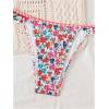 imageMakeMeChic Womens Triangle Thong Bikini Sets High Cut Swimsuit Bathing Suit SwimwearFlower Multicolor