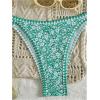 imageMakeMeChic Womens Triangle Thong Bikini Sets High Cut Swimsuit Bathing Suit SwimwearGreen Floral