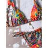 imageMakeMeChic Womens Triangle Thong Bikini Sets High Cut Swimsuit Bathing Suit SwimwearOrange Multicolor