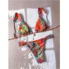 imageMakeMeChic Womens Triangle Thong Bikini Sets High Cut Swimsuit Bathing Suit SwimwearOrange Multicolor