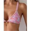 imageMakeMeChic Womens Triangle Thong Bikini Sets High Cut Swimsuit Bathing Suit SwimwearPink Multicolor