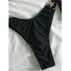 imageMakeMeChic Womens Two Piece Bikini Set Tie Side Ring Backless High Cut Bathing Suit SwimwearBlack