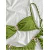 imageMakeMeChic Womens Two Piece Bikini Set Tie Side Ring Backless High Cut Bathing Suit SwimwearGreen
