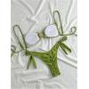 imageMakeMeChic Womens Two Piece Bikini Set Tie Side Ring Backless High Cut Bathing Suit SwimwearGreen