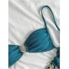 imageMakeMeChic Womens Two Piece Bikini Set Tie Side Ring Backless High Cut Bathing Suit SwimwearTeal Blue