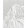 imageMakeMeChic Womens Two Piece Outfits Floral Lace Bell Sleeve Crop Top and Ruched Ruffle Tiered Mini Skirt SetWhite