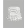 imageMakeMeChic Womens Two Piece Outfits Floral Lace Bell Sleeve Crop Top and Ruched Ruffle Tiered Mini Skirt SetWhite