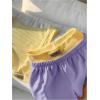 imageMakeMeChic Womens Two Piece Outfits Scoop Neck Patched Crop Tops Colorblock Track Shorts SetYellow Purple