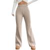 imageMakeMeChic Womens Wide Leg Pants Ribbed Knit High Waist Casual Lounge PantsApricot