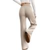 imageMakeMeChic Womens Wide Leg Pants Ribbed Knit High Waist Casual Lounge PantsApricot