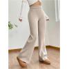 imageMakeMeChic Womens Wide Leg Pants Ribbed Knit High Waist Casual Lounge PantsApricot a
