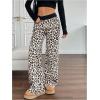imageMakeMeChic Womens Wide Leg Pants Ribbed Knit High Waist Casual Lounge PantsBeige