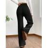imageMakeMeChic Womens Wide Leg Pants Ribbed Knit High Waist Casual Lounge PantsBlack