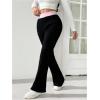 imageMakeMeChic Womens Wide Leg Pants Ribbed Knit High Waist Casual Lounge PantsBlack a