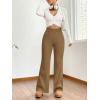 imageMakeMeChic Womens Wide Leg Pants Ribbed Knit High Waist Casual Lounge PantsBrown