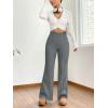 imageMakeMeChic Womens Wide Leg Pants Ribbed Knit High Waist Casual Lounge PantsDark Grey