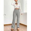 imageMakeMeChic Womens Wide Leg Pants Ribbed Knit High Waist Casual Lounge PantsGrey