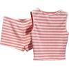 imageMakeMeChic Womens 2 Piece Summer Outfit Striped Crew Neck Tank Crop Top and Mini Shorts SetPink