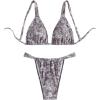 imageMakeMeChic Womens Camo Bikini Set Triangle Tie Backless Thong Bathing Suit Two Piece SwimsuitsMulticolor B