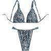 imageMakeMeChic Womens Camo Bikini Set Triangle Tie Backless Thong Bathing Suit Two Piece SwimsuitsMulticolor C