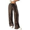 imageMakeMeChic Womens Leopard Print Pants Cheetah Sweatpants Drawstring Waist Wide Leg Baggy Jogger PantsMulticolor