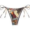 imageMakeMeChic Womens Leopard Print Swim Bottoms Tie Side High Cut Thong Summer Beach Bikini BottomsMulticolor