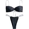 imageMakeMeChic Womens Polka Dots Bikini Set Tie Back Thong Summer Bathing Suit SwimsuitMulticolor
