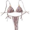 imageMakeMeChic Womens Printed 2 Piece Swimsuit Halter Triangle Bikini Set Tie Side Thong Bathing SuitFloral Multi