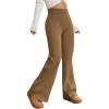 imageMakeMeChic Womens Wide Leg Pants Ribbed Knit High Waist Casual Lounge PantsBrown