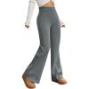 imageMakeMeChic Womens Wide Leg Pants Ribbed Knit High Waist Casual Lounge PantsDark Grey