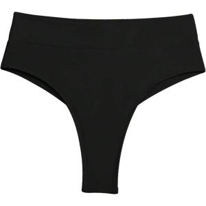 imageMakeMeChic Womens Casual High Waist Solid Bikini Bottoms Swim PantiesBlack B