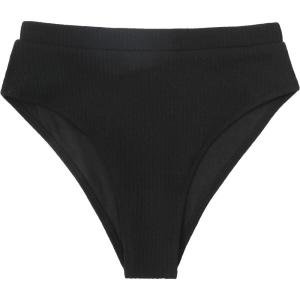 imageMakeMeChic Womens Casual High Waist Solid Bikini Bottoms Swim PantiesBlack C