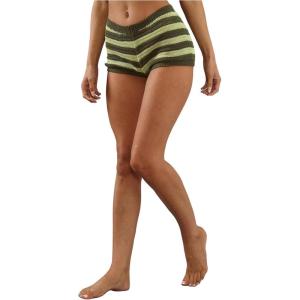 imageMakeMeChic Womens Crochet Knit Mini Shorts Micro Pajama Fuzzy ShortsMulticolor