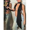 imageMakeMeChic Womens Cheetah Print Halter Top Y2K Tie Front Backless Club Going Out Tank TopsBlack B