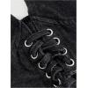 imageMakeMeChic Womens Denim Top Lace Up Sleeveless Halter V Neck Backless Y2K Denim Crop Top VestBlack a