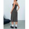 imageMakeMeChic Womens Ditsy Floral Ruffle Midi Dress A Line Spaghetti Strap Cami DressesBlack and White