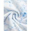 imageMakeMeChic Womens Floral Bow Wide Strap Cami Top Ruched Sleeveless Tank Crop TopsBlue and White