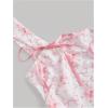 imageMakeMeChic Womens Floral Bow Wide Strap Cami Top Ruched Sleeveless Tank Crop TopsPink