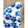 imageMakeMeChic Womens Floral One Shoulder Tank Top Ruched Asymmetrical Sleeveless Y2k TopsBlue