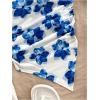 imageMakeMeChic Womens Floral One Shoulder Tank Top Ruched Asymmetrical Sleeveless Y2k TopsBlue