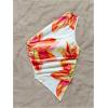 imageMakeMeChic Womens Floral One Shoulder Tank Top Ruched Asymmetrical Sleeveless Y2k TopsOrange and White