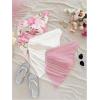 imageMakeMeChic Womens Floral One Shoulder Tank Top Ruched Asymmetrical Sleeveless Y2k TopsPink and White a